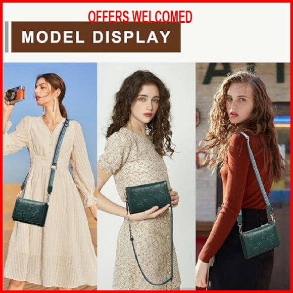 Small RFID Vegan Leather Crossbody Bag Phone Passport Wallet Purse - Picture 3 of 8